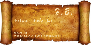 Holper Beáta névjegykártya